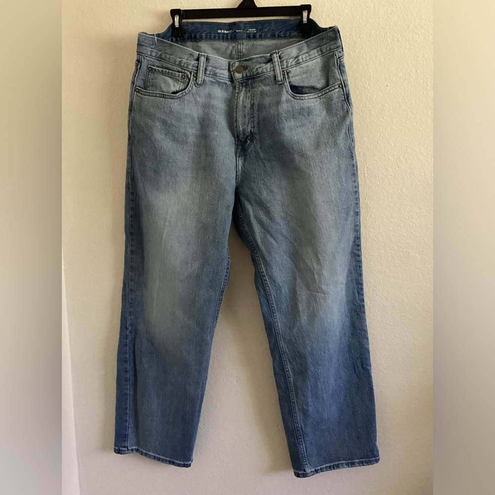 Men's Old Navy Blue Jeans Loose Built-In Flex 38X30